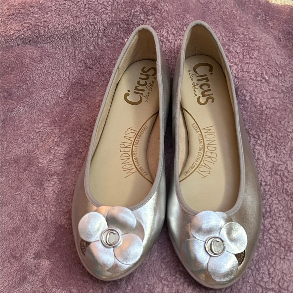 Circus by Sam Edelman 
Metallic Silver Flats
LIKE NEW